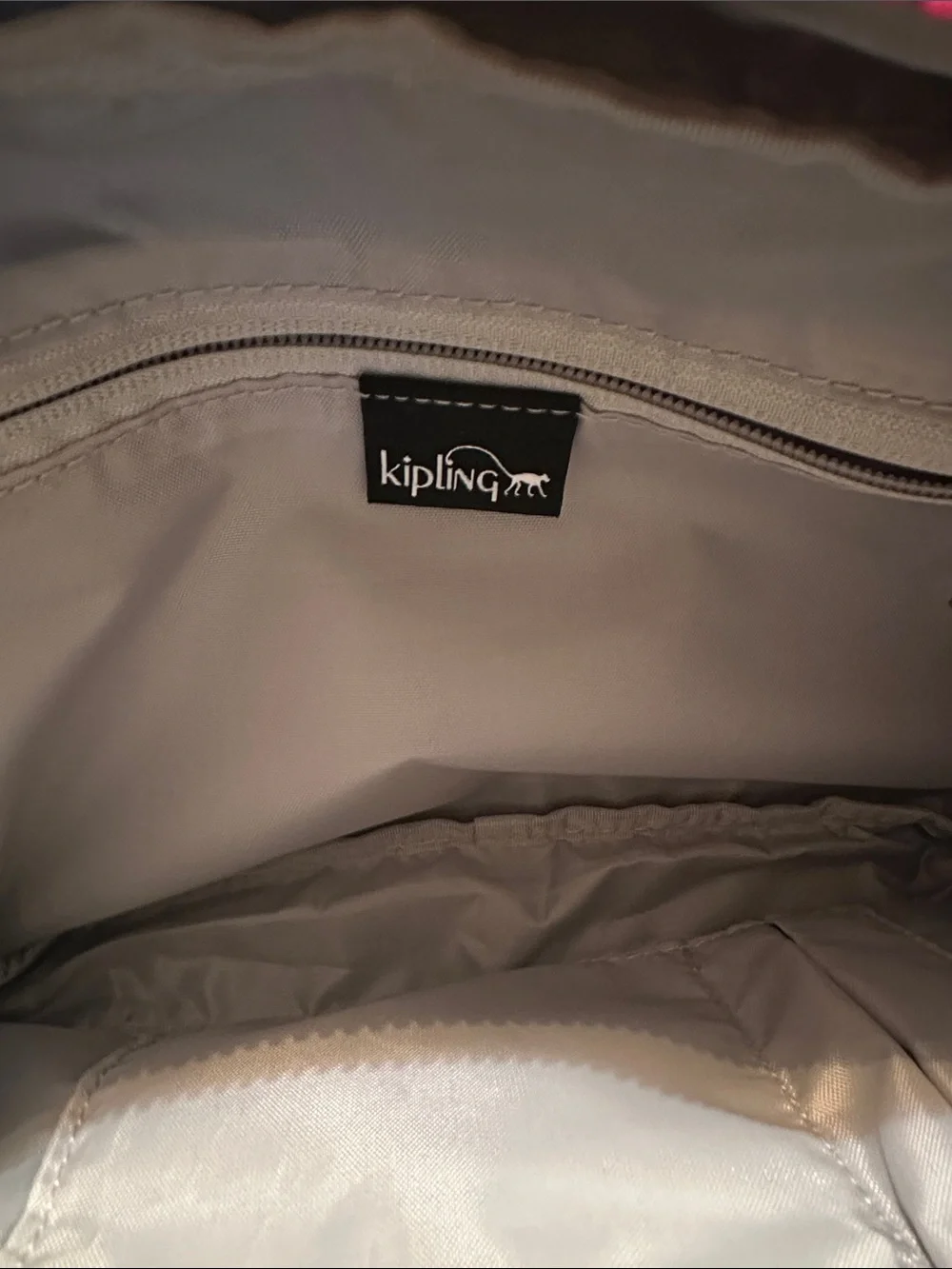 Kipling Navy and Pink Crossbody Bag with Burgundy Strap